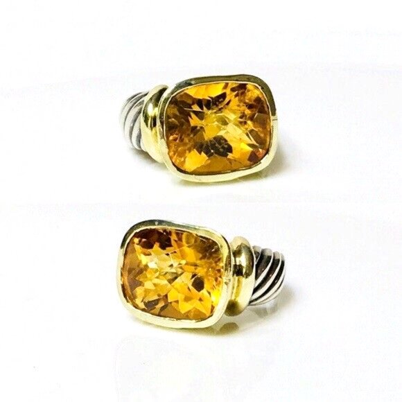 David Yurman Sterling 14k Citrine Noblesse Ring - Picture 2 of 9